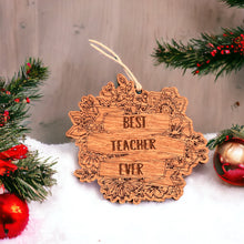 Load image into Gallery viewer, Best Teacher Ever Gift Card Holder Ornament