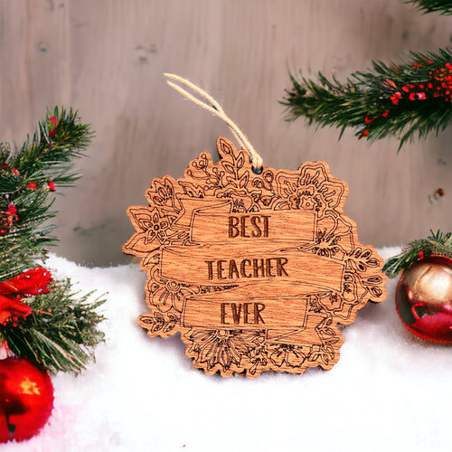 Best Teacher Ever Gift Card Holder Ornament