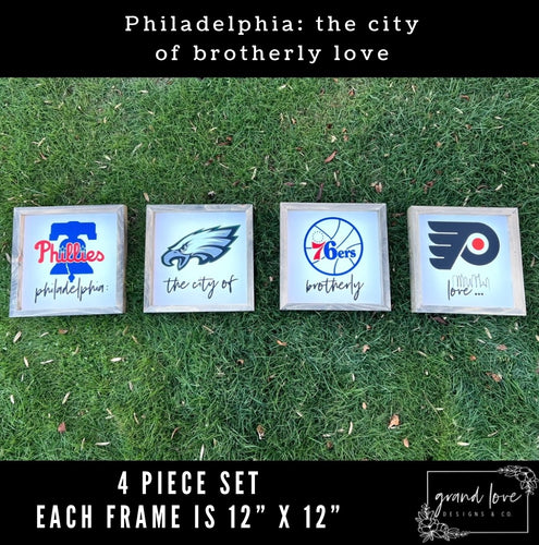 Philadelphia: The City of Brotherly Love - 4 Piece Sign Set