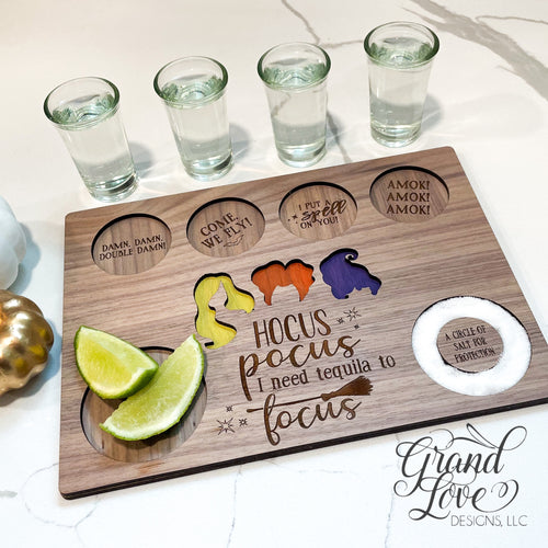 Hocus Pocus Flight Board - Tequila, Alcohol & Vodka